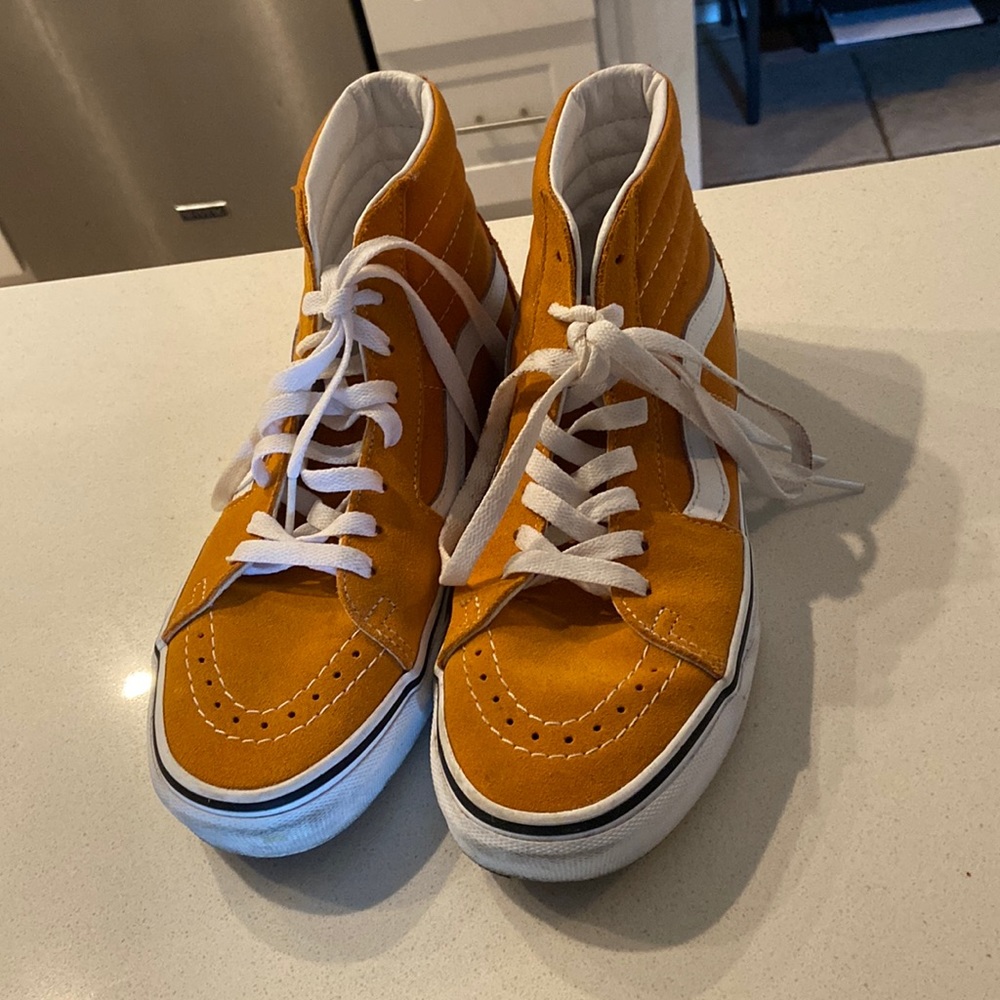 Women’s High Top Vans Yellow/Orange color